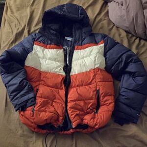 Columbia red,white,blue winter coat